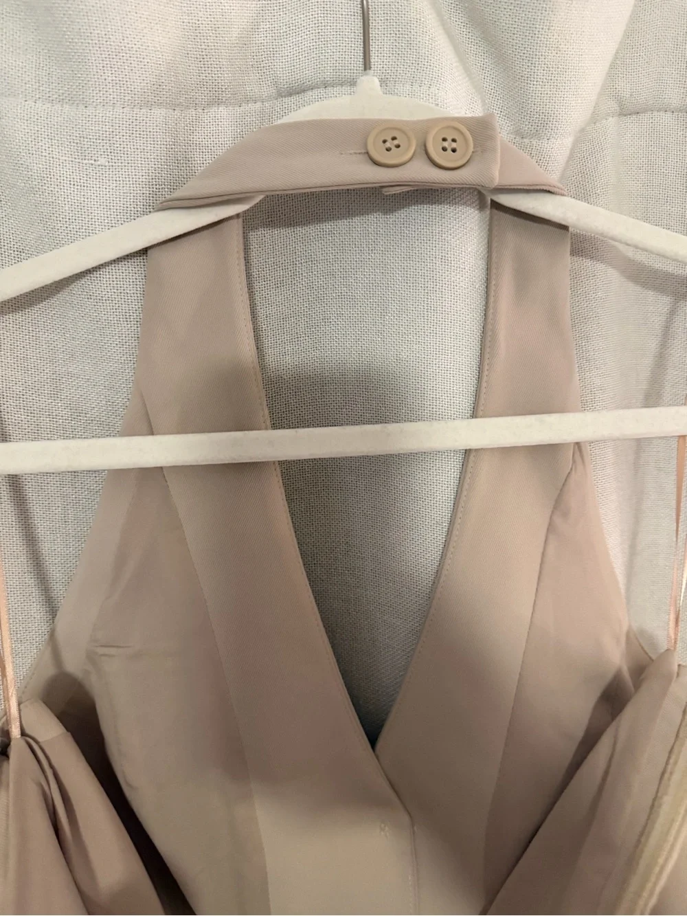 Neutral Beige Button-Front Structured Vest - Picture 5 of 6